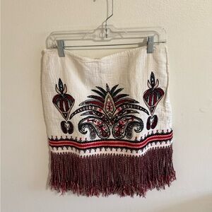 Rachel Zoe Teresa Embroidered Fringe Skirt